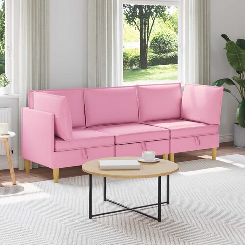  Modularni set sofe sa skladištem 3 pcs Ružičasta Tkanina Cene