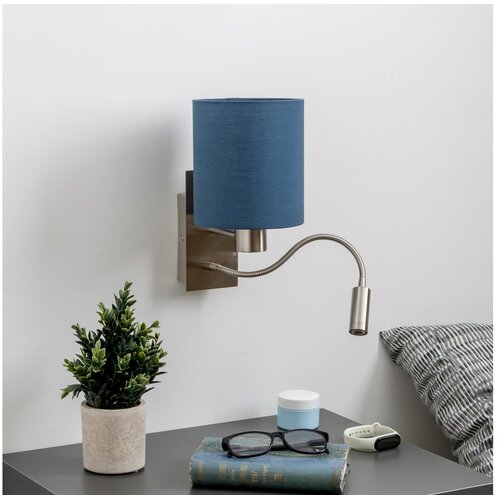 Brilagi - LED zidna lampa NUBILA 1xE27/25W/230V+ LED/3W hrom/tamno plava Cene