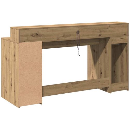  Radni stol s LED svjetlima 160x55x91 cm konstruirano drvo Slike