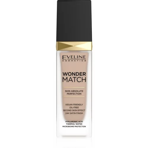 Eveline Cosmetics Wonder Match dolgoobstojni tekoči puder s hialuronsko kislino odtenek 35 Sunny Beige 30 ml