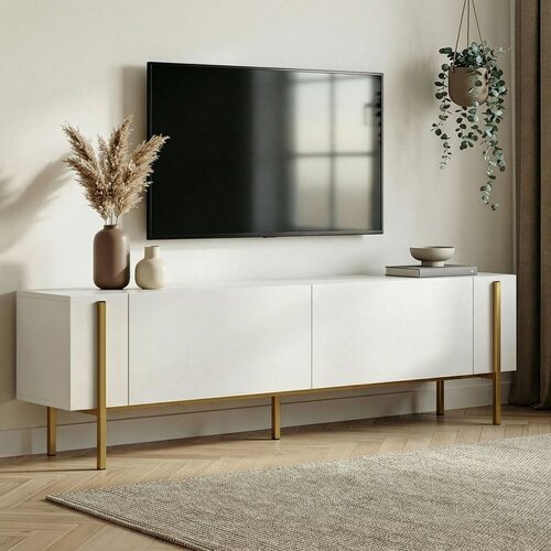 Hanah home nexus - tv stalak u beloj i zlatnoj boji Cene