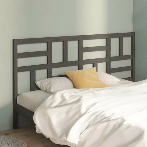  Uzglavlje za krevet sivo 206 x 4 x 104 cm od masivne borovine