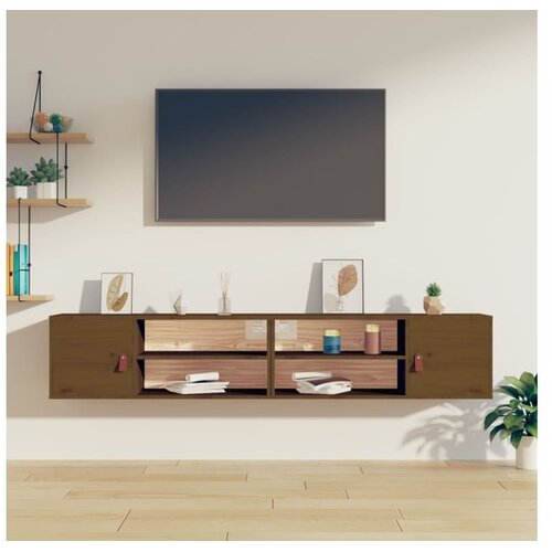  Zidni ormarići 2 kom boja meda 80x30x30 cm od masivne borovine Cijene