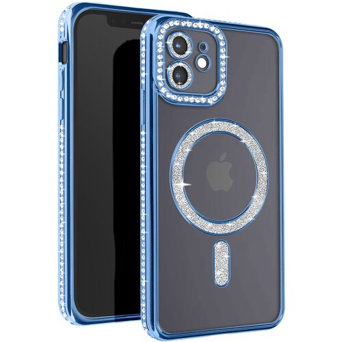 AVIZAR diamond case za iphone 12 za&scaron;čita magsafe contour strass, svetlo modra, (5000017049) Cene