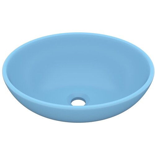 Maison Chic Razkošen Umivalnik - Kopalna umivalnik - Lavabo ovalen mat svetlo moder 40x33 cm keramičen, (21684728) Cene