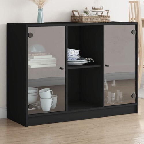 vidaXL Komoda crna 102x37x75 5 cm od konstruiranog drva Cijene