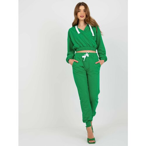 Fashion Hunters Green tracksuit basic set with clutch sweatshirt Slike