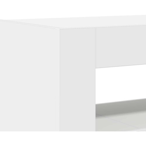  Kreveta S LED lampica Bijelo 116 x 30 x 75 cm Konstruirano drvo Slike
