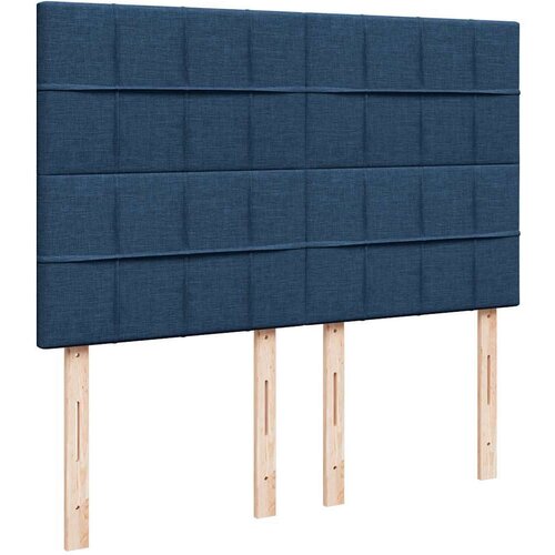 VidaXL otomanski okvir kreveta s madracem plavi 140x200cm od tkanine Slike