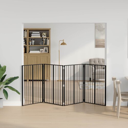  Vrata za pse 4 pcs Crna 80 x 100 cm Cinkani čelik Cene