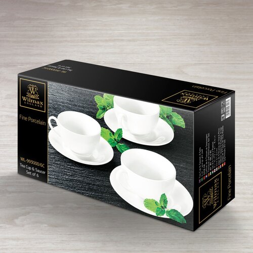  Set 6 Skodelic in Podstavkov, Porcelan, 250ml Cene