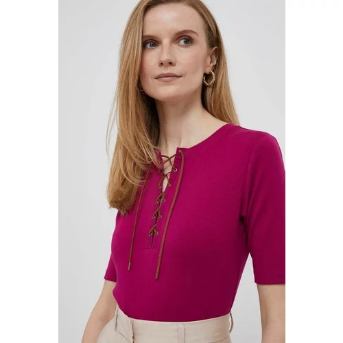 Polo Ralph Lauren Kratka majica ženski, vijolična barva