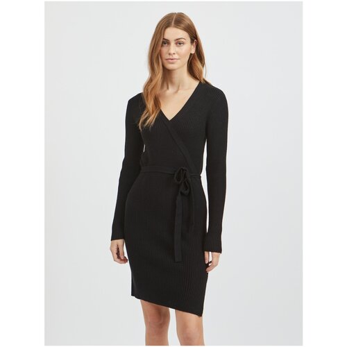 Vila Black Women's Ribbed Sweater Dress Ril - Women Cijene