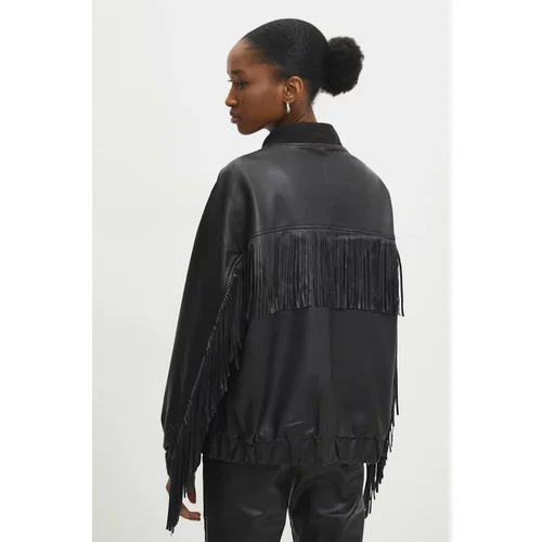 Answear Lab Bomber jakna za žene, boja: crna, za prijelazno razdoblje, oversize