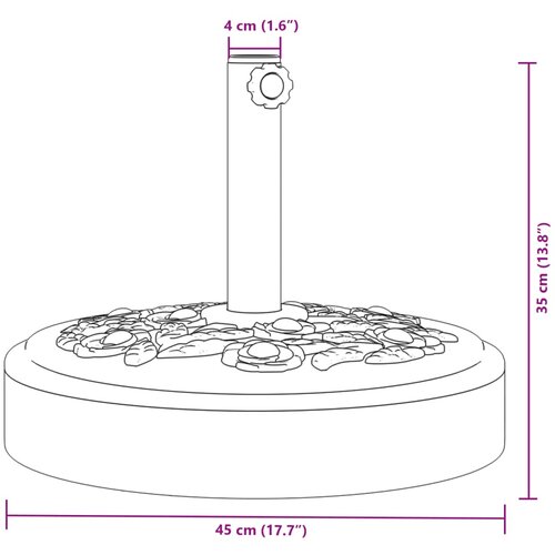  Baza suncobrana za stupove &amp;Oslash; 38/48 mm 25 kg okrugla Slike