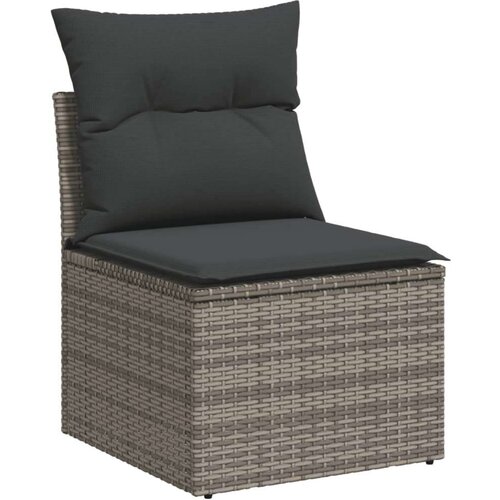vidaXL 13-dijelni set vrtnih sofa od poliratana s jastucima sivi Cijene