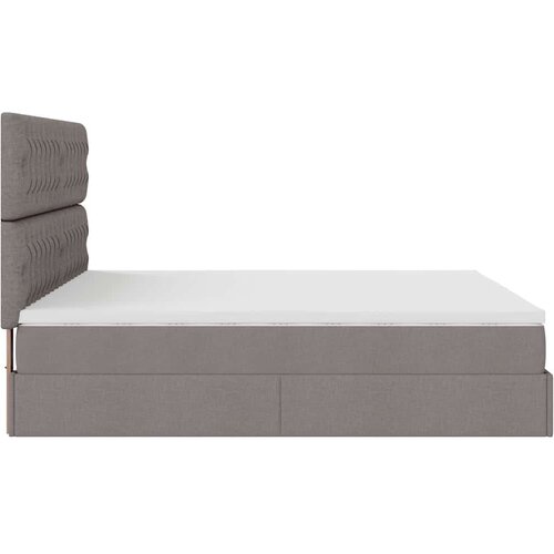 VidaXL otomanski krevet s madracem i led smeđesivi 160x200cm tkanine Slike