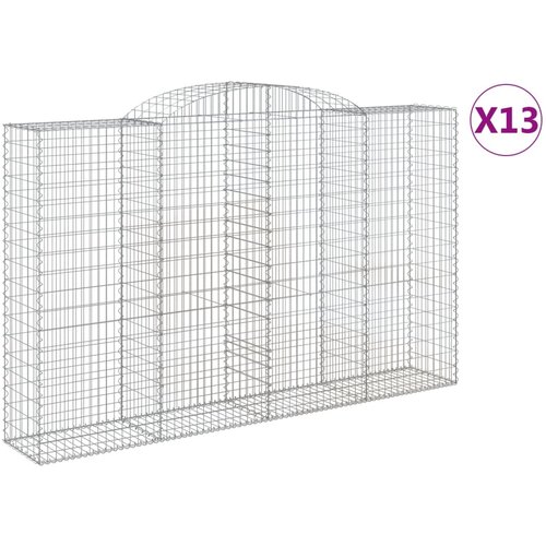  Lučne gabionske ko&amp;scaron;are 13kom 300x50x180/200cm pocinčano željezo Slike
