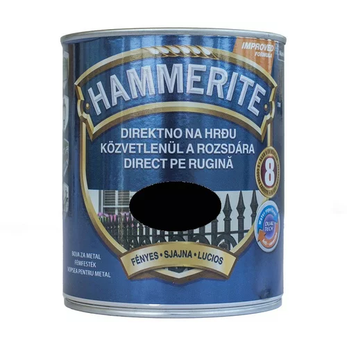 HAMMERITE Lak za kovino Hammerite Sijaj (750 ml, črn)