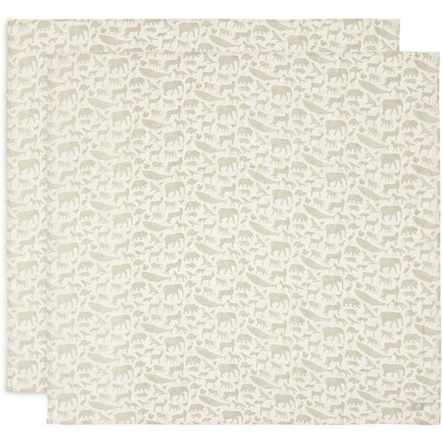 Jollein tetra plenica 2/1, 115x115cm animals olive green Cene