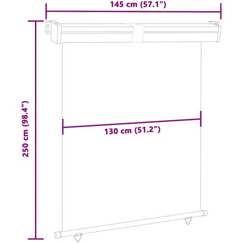  bočna tenda 145 x 250 cm plava Slike