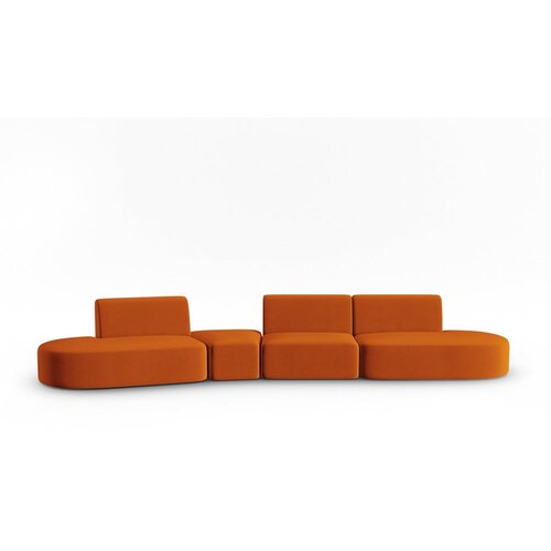 Milo Casa Žametna sedežna garnitura v barvi terakote levi kot 428 cm Paolo &amp;ndash; Slike