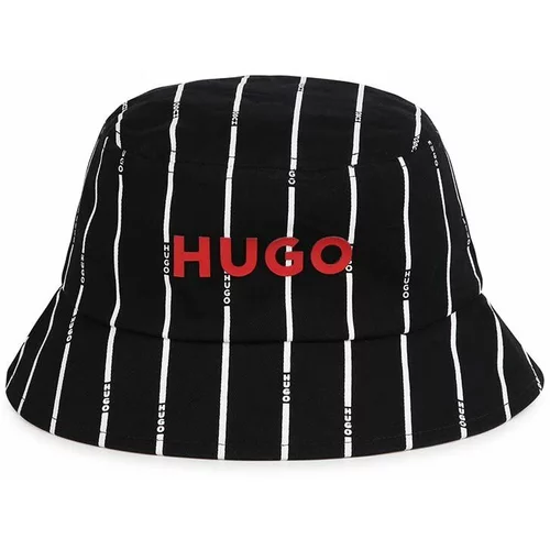 Hugo Otroški bombažni klobuk črna barva