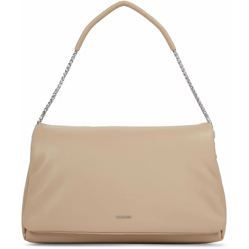 Calvin Klein Ročna torba Puffed Shoulder Bag K60K611539 Silver Mink A04
