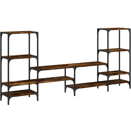 Maison Chic TV omarica - TV stojalo - Televizijska omarica dimljeni hrast 206,5x28,5x95 cm inženirski les, (21700482) Slike