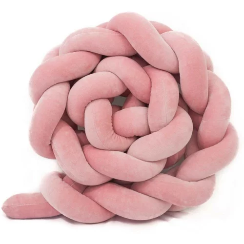 Puffi enojna obroba za otroško posteljo pliš roza 200 cm