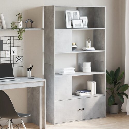 VidaXL Knjižna omara betonsko siva 100x36x189 cm inženirski les Slike