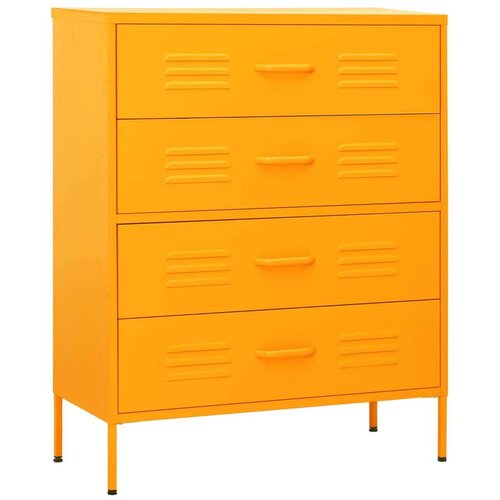 VidaXL Ladičar boja senfa 80 x 35 x 101,5 cm čelični Slike