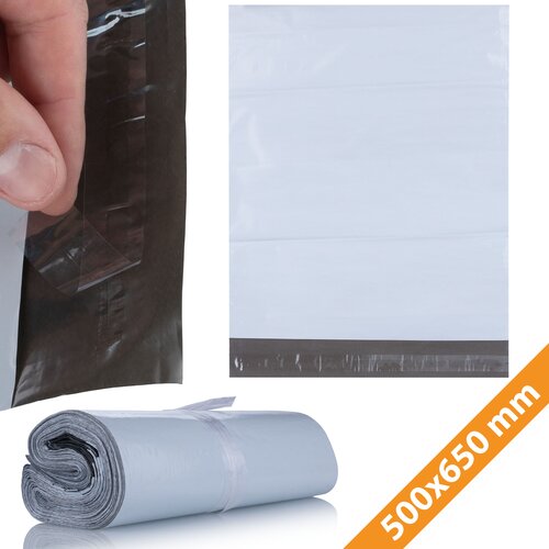 Rosfix Folijske Vrečke 500 x 650 mm &ndash; Bela Barva, 100 Kos | LDPE, 50 &micro;m, Samolepilni Trak, Vodoodporne, (21656560) Cene