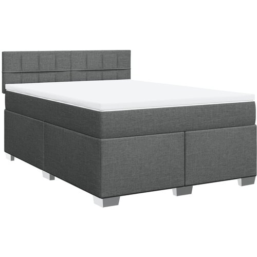 VidaXL Box spring postelja z vzmetnico temno siva 160x200 cm blago, (21308126) Slike