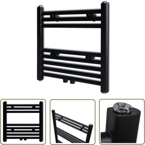 The Living Store Kopalniški cevni radiator za centralno ogrevanje raven 480x480 mm črn - Cevni Radiator, (21745130) Cene