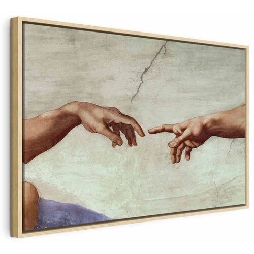  Slika - Michelangelo – The Creation of Adam (hands) 120x80 U prirodnom drvenom okviru Cene