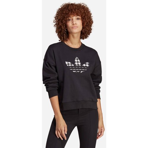 Adidas Ženski Pulover Houndstooth Trolist polnilo grafični Dolgimi rokavi majica IC5147 Slike