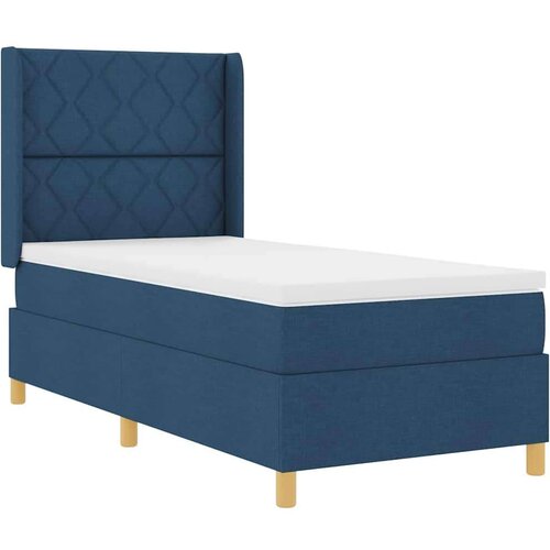 vidaXL Box Spring Postelja s Mattresom & LED Modra 90x190 cm Tkanina, (22049492) Cene