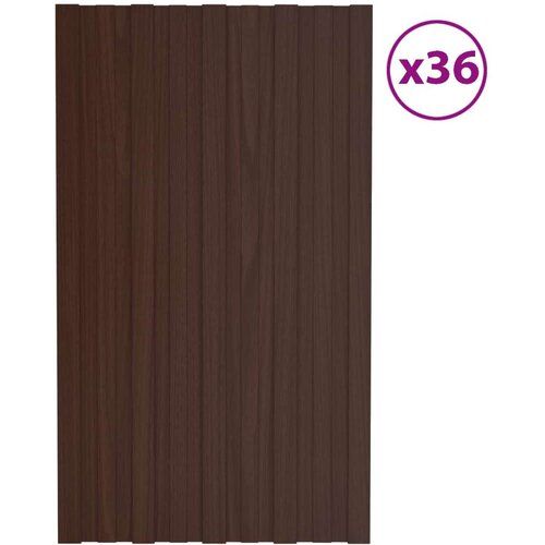  panel 36 pcs Smeđa 80 x 45 cm Pocinčani čelik - Smeđa 80 x 45 cm 36 Slike