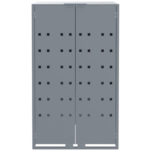  Spremi&amp;scaron;te za 3 kanta za otpad sivo 207x79x117 cm čelično Slike