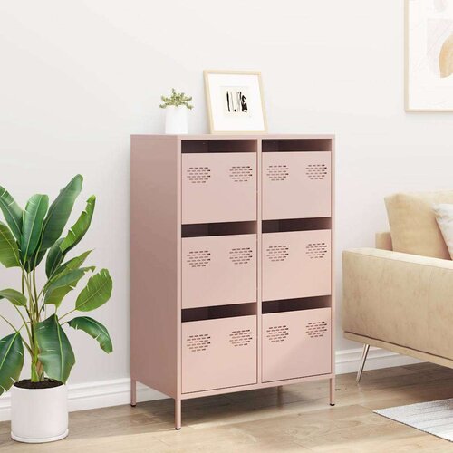 VidaXL Visoka omara roza 68x39x101,5 cm jeklo Slike