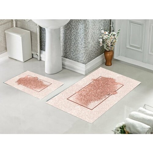  set za kupatilo roze haos sa gumenom podlogom 40x60cm + 60x90cm, SG-033 Cene