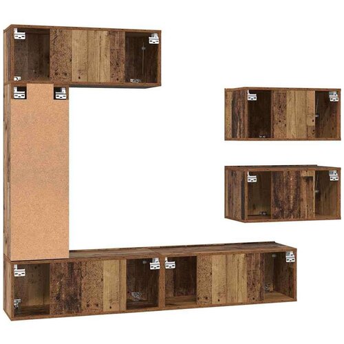 VidaXL Komplet TV omaric s polico Drugo 6 pcs Star les 30.5 x 30 x 90 cm Slike