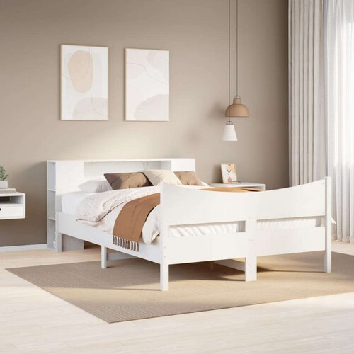  Posteljni okvir brez vzmetnice bel 120x190 cm trdna borovina Cene