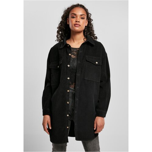 UC Curvy Women&amp;#039;s long corduroy shirt black Slike