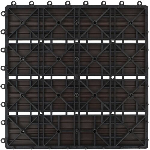  Pločice za decking 11 pcs Tamno smeđa 30 x 30 cm Slike