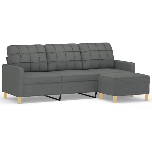 Maison Chic kavč - Sofa - Kanape trosed s stolčkom za noge temno siv 180 cm blago, (21727673) Slike