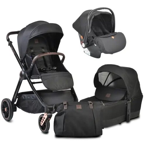 Cangaroo kolica za bebe Macan 3u1 sa tvrdom korpom i auto sedištem - crna, can5291 Slike