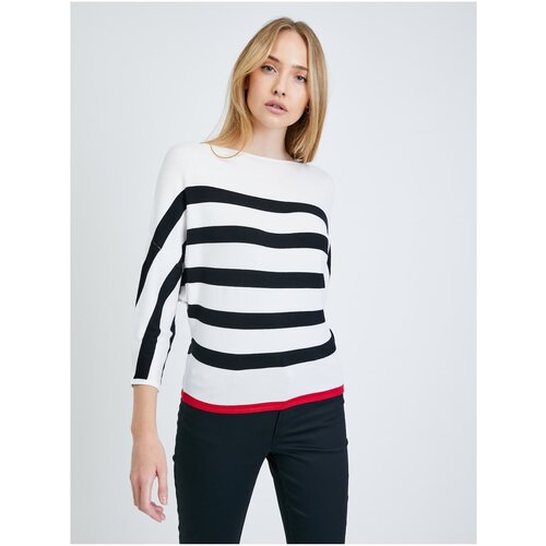 Orsay Black-cream striped sweater - Women Cene