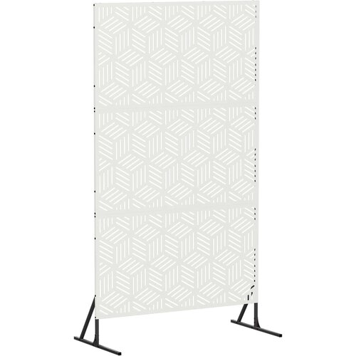  Zaslon za privatnost 100 x 50 x 180 cm Čelik Bijela Slike